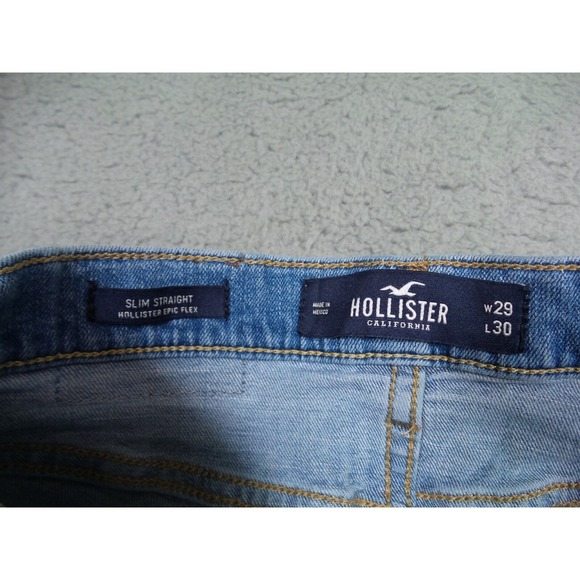 Hollister Jeans Mens Size 29 x 30 Blue Denim Slim Straight Leg Epic Flex Stretch - Picture 14 of 16